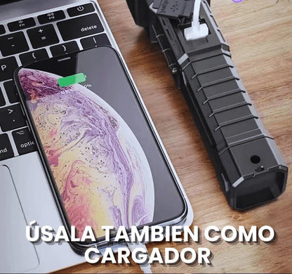 Linterna Táctica Multiuso 4 en 1 - Recargable y de Emergencia